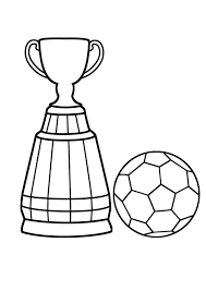 Coloring for girls and boys. Coloring Pages Football With Trophy Coloring Page