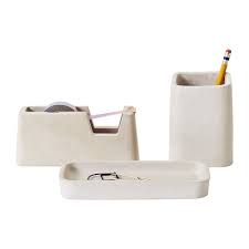 Schreibtisch online kaufen eckschreibtische & kinderschreibtische klassisch & modern 14 tage rückgaberecht schreibtische jetzt entdecken mömax. Areaware Schreibtisch Accessoires Set Aus Beton Grau Kaufen Amara