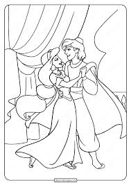 Sign up to receive emails with disney coloring pages as they come in! Printable Aladdin And Jasmine Dancing Coloring Page
