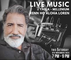 🎶 **Live Music Tonight at Yalla (Millennium Hotel) with Renn Ho'aloha  Loren!** 🎶 Join us from 7-9 PM for an evening of great music in a  beautiful beachfront setting. Relax with chill