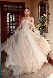 Off Shoulder Bishop Sleeve Wedding Dress Galia Lahav Fall Winter 2018 Royal Train Champagne Ball Gown Bishop Sleeves Off The Shoulder Silk Tulle Wedding Dress Bridal Dresses A Line Wedding Dress