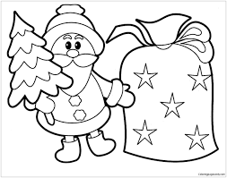 Funny surfing santa claus christmas coloring. Santa Claus And Bell Christmas Coloring Pages Christmas Coloring Pages Coloring Pages For Kids And Adults