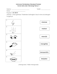Latihan sains tahun 1 deria manusia. Instrumen Pentaksiran Standard Prestasi Dst