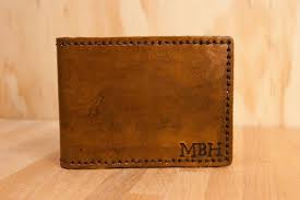 Monogram Leather Wallet Mens Custom Bifold Wallet In Antique Etsy Custom Leather Wallet Leather Wallet Mens Custom Wallet