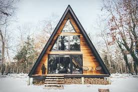 Moderne Finnhutte Veranda Fensterfronten Spitzendach A Frame Moderne Gebaude Cabin In The Woods Design Fur Zuhause