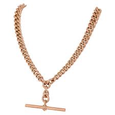 Pre Owned 9ct Rose Gold Albert Link T Bar Pendant Necklace Jewellery From William May Jewellers Uk