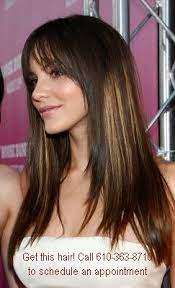 Layers Around The Face Will Soften Harsh Features Such As Your Nose Cheeks And Brown Hair With Blonde Highlights Square Face Hairstyles Haircuts For Long Hair