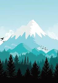 Fir Snow Winter Sky Background Monochromatic Art Landscape Wallpaper Landscape Illustration