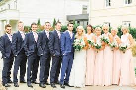 Pin By Candace Ace On Walk Down The Aisle Navy Bridal Parties Pink Bridesmaid Dresses Peach Bridesmaid Dresses