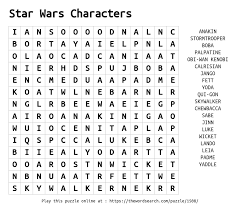 It took two years for the organization to raise en. Download Word Search On Star Wars Characters