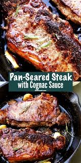 Pan Seared Steak With Cognac Sauce Perfectly Pan Seared Top Sirloin Steaks Topped With A Deliciou Pan Seared Steak Top Sirloin Steak Recipe Top Sirloin Steak