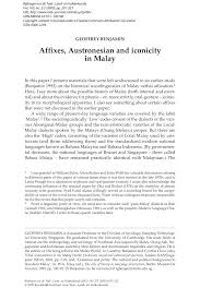 The entertainment is free, the food's 'unadulterated'. Pdf Affixes Austronesian And Iconicity In Malay