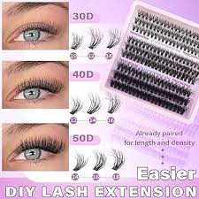 TOOCHUNAG Fluffy Lash Clusters Kit Wispy Lash Extension Kit DIY 30+40+50D  Cluster Eyelash Extensions Kit 10-18mm D Curl Eyelash Clusters with  Individual Lashes Bond and Seal : Beauty & Personal Care