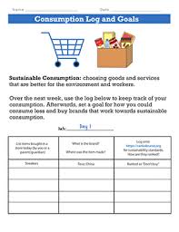 It is an activity that a customer buys things. Consumption Log And Goals Worksheet Education Com