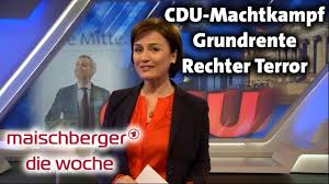Die woche« diskutierte habeck mit der moderatorin auch über das. Cdu Machtkampf Grundrente Rechter Terror Maischberger Die Woche 19 02 2020 Youtube