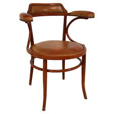 Thonet Bentwood Armchair With Patinated Leather Seat And Armrest Vienna Austria Metal Dining Chairs Leather Seat Leather Armchair Modern