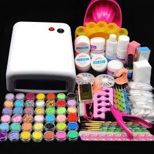 Kit Mancure Nail Art 36w Uv Lampe Rose Sechoir A Ongles Poudre Acrylique Uv Gel Brosee Faux Ongles Pro Wish Acrylic Nail Kit Nail Kit Manicure Kit