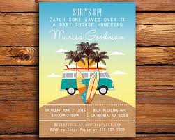 Surf baby beach theme babyshower. Surfing Beach Themed Baby Shower Invitation The Baby Bee