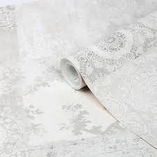 Buy b&q worktop kitchen units & sets and get the best deals at the lowest prices on ebay! Goodhome Meral Grey Damask Smooth Wallpaper Diy At B Q