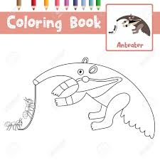 Color in this picture of a baby anteater and share it with others today! Coloring Page Of Anteater Animals For Preschool Kids Activity Educational Worksheet Vector Illustration Royalty Free Cliparts Vectors And Stock Illustration Image 86380130