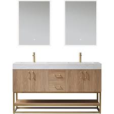 The cornerstone of our business is in four main areas: Vinnova Alistair 60 White Grain Stone Top Double Vanity With Mirror In Oak 789060 No Gw