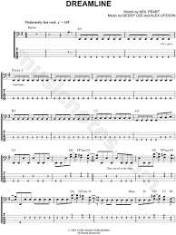 Print and download tom sawyer sheet music by rush. Rush Dreamline Sheet Music In E Minor Download Print Sku Mn0063290