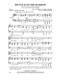 His eye is on the sparrow hymn. His Eye Is On The Sparrow Satb By Moore D J W Pepper Sheet Music