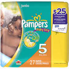 Pampers Baby Dry Diapers Jumbo Bag Size 5 27 Count Diapers Training Pants My Country Mart Kc Ad Group