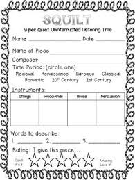 Squilt Listening Journal Music Curriculum Elementary Music Classroom Teaching Music