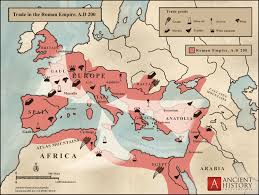 Map of roman & parthian trade routes. Trade In The Roman Empire Map C 200 Ce Illustration Ancient History Encyclopedia