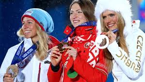 32 32 Women S Biathlon 12 5 Km Mass Start Bronze Medalist Tiril Eckhoff Of Norway Gold Medalist Darya Domracheva Of Belarus An Biathlon Olympics Olympic Games