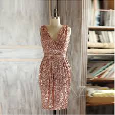 Rose Gold Sequin Dress Cocktail Dress Short Formal Dress For Etsy Rose Gold Bridesmaid Dress Rose Gold Dress Rose Gold Bridesmaid