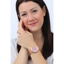 GUESS Relógio esportivo feminino com glitter e cristal, 38 mm, Tom de ouro  rosa/ouro rosa/tom de ouro rosa, Explosão de brilho