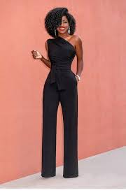 Cool All Black Look With Jumpsuit And Curly Hair Jumpsuit Elegant Jumpsuit Dressy Dressy Outfits