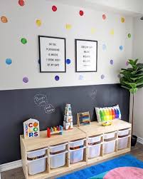 Rainbow Dot Decals In Playroom Playroom Wall Decor Kids Playroom Decor Playroom Wall
