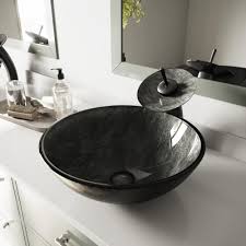 vigo glass vessel bathroom sink in gray