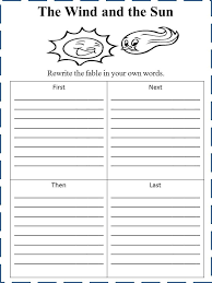By making an egyptian scroll, your third grader will learn about creating narratives in art and text. The Wind And The Sun Fable Worksheet Fables Worksheets Fables Activities Fables