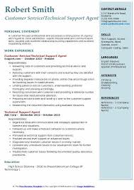 technical support agent resume samples