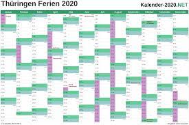 Aktueller kalender mit den schulferien und gesetzlichen feiertagen österreich steiermark 2021/2022. Ferien Thuringen 2020 Ferienkalender Ubersicht