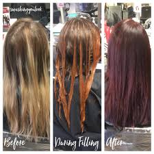 All Over Color Double Process First Process We Filled With 30g 6 4 60g 6vol Washed Out Blow Dried And Ended Up Around Hair Color Long Hair Styles Blow Dry