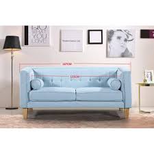 Plus de 800 canapés disponibles. Canape Fixe Confortable Design Au Meilleur Prix Canape 2 Places Style Scandinave Piavola Tissu Tweed Bleu Ciel Inside75