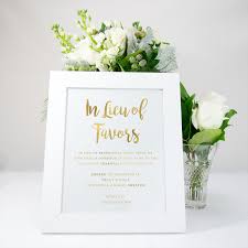 You can make changes to the amount you give or cancel a donation at any time. In Lieu Of Favors Donation Sign White Fox Paper Co