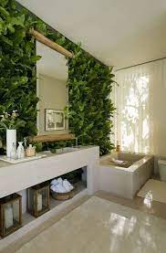 ¿por qué no aprovechar esa cualidad y utilizar plantas para el baño? Banos En Color Verde Una Buena Opcion Decoracion De Interiores Y Exteriores Estiloydeco Plantas En El Bano Decoracion Banos Decoracion De Interiores