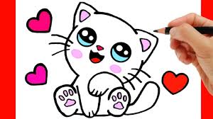 A woman bites her lips to attract your attention. How To Draw A Cute Cat Easy Step By Step Youtube