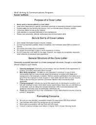 Purpose Of A Cover Letter Do S Don Ts Of Cover Letters General