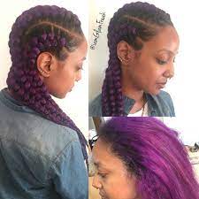 Glamfreak On Instagram Chownky Purple Goddess Braids Glamfreak Goddessbraids Glamfreakonhair Lahairstylist For B Goddess Braids Scalp Braids Hair Styles
