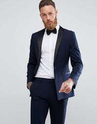 Asos Super Skinny Tuxedo Jacket In Navy Navy Mens Fashion Suits Designer Suits For Men Mens Skinny Suits