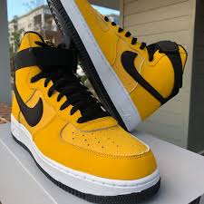 Used but in great condition. Black And Yellow Air Force 1 High Top Shop Clothing Shoes Online
