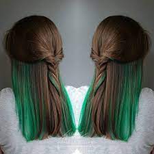 20 Ways To Rock Green Hair The Right Hairstyles For You Peekaboo Hair Hidden Hair Color Green Hair