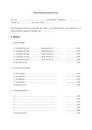 Sie möchten einen erbschein beantragen oder ein nachlassverzeichnis erstellen? Https Www Piel Partner De Downloads Html Download 2 Nachlassverzeichnis Muster